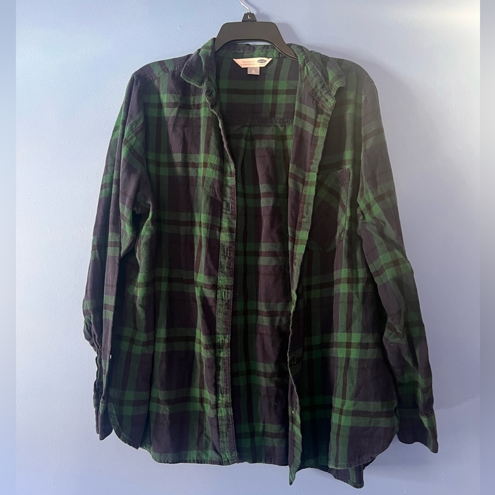 Old Navy size XL Deep Green Navy Blue Flannel